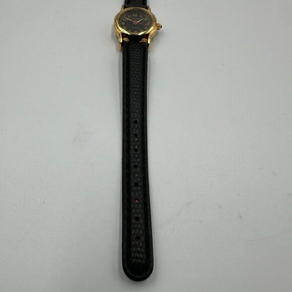 3/$30 Japona Watch Women Gold Tone Black Dial Embossed Leather Band  7.5" - Picture 5 of 15